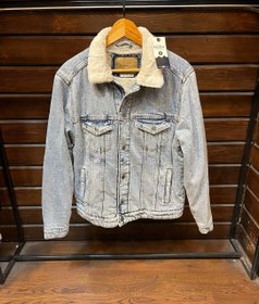 تصویر کاپشن جین خزدار pull&bear