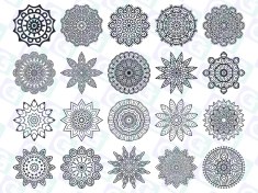 تصویر مجموعه 100 عددی وکتور تزئینی گرد 