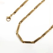 تصویر ست دستبند و گردنبند مردانه کبریتی استیل رنگ ثابت 