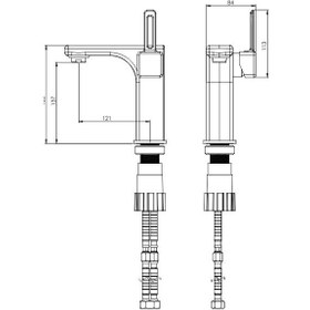 تصویر شیر روشویی شودر مدل میشل - کروم Shouder Basin Faucet Michel Model