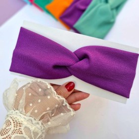 تصویر هدبند کبریتی مدل گره‌ای (پیچی) - سرخابی 