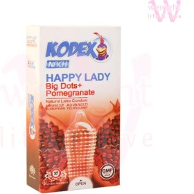 تصویر کاندوم خاردار کدکس مدل هپی لیدی 10 عددی | Kodex Happy Lady condoms 