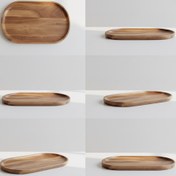 تصویر بشقاب چوبی طرح بیضی 