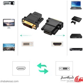 تصویر تبدیل 1+24 DVI-D به HDMI یوگرین 20124 کابل ویدیویی و اتصالات یوگرین 20124 مشکی