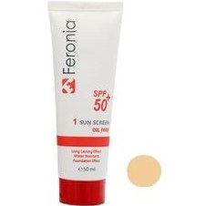 تصویر کرم ضدآفتاب رنگی فرونیا مدل 01 حجم 50 میلی لیتر Feronia colored sunscreen cream, model 01, volume 50 ml