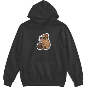 تصویر هودی همستر - سفید / مشکی Hamester hoodi