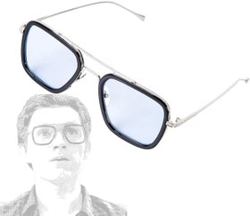 تصویر Iron Man Glasses Tony Stark Sunglasses Peter Parker Edith Glasses Accessories Cosplay Prop Sky Blue 