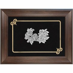 تصویر تابلو نقره بلبل و گل 