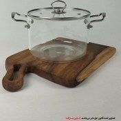 تصویر قابلمه پیرکس دسته استیل ۳٫۵ لیتر 