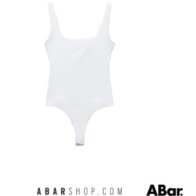 تصویر بادی زنانه زارا اورجینال مدل ZARA POLYAMIDE BODYSUIT WITH SQUARE NECKLINE 