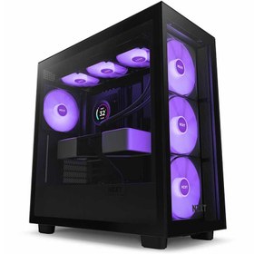 تصویر کیس کامپیوتر ان زی ایکس تی مدل H7 Elite Matte Black NZXT H7 Elite Matte Black RGB Mid Tower Computer Case