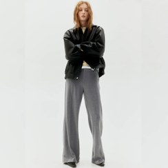 تصویر شلوار پارچه‌ای زنانه اچ اند ام ( H&M ) طوسی واید لگ 