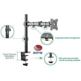 تصویر RDN : پایه میز پایه بازویی تک مانیتور با صفحه نمایش شیب کاملاً قابل تنظیم 13 تا 27 اینچی و 22 پون : تاریخ تحویل: 3 تا 5 روز کاری پایه میز پایه بازویی تک مانیتور با صفحه نمایش شیب کاملاً قابل تنظیم 13 تا 27 اینچی و 22 پوند مشکی