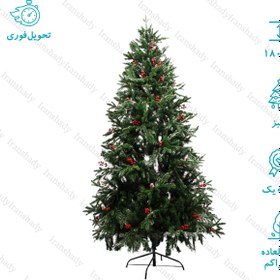 تصویر درخت کریسمس مدل نوئل 180 سانت میوه دار Noel model Christmas tree 180 cm with fruits