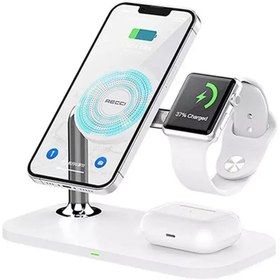 تصویر شارژر بی سیم رسی مدل RCW-20 Recci 3 in 1 Magnetic Wireless Charger RCW-20