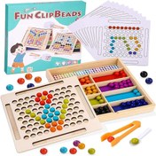 تصویر مونته سوری چوبی چیدمان استوانه 