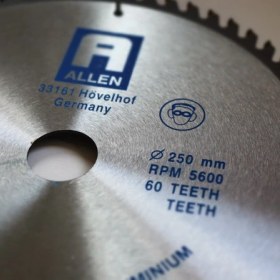 تصویر تیغ اره دیسکی الماسه آلومینیوم بر 250 آلن ALLEN CIRCULAR TCT AL 