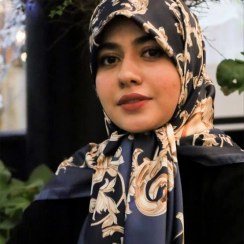 تصویر روسری ابریشمی مجلسی طرح ژاله رنگ سرمه‌ای طلایی 