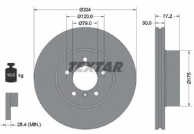 تصویر دیسک ترمز جلو تکستار کد 92122605 مخصوص BMW سری 5 اتاق E60 و سری 6 اتاق E63-E64 