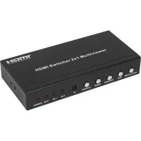 تصویر سوئيچ بدون وقفه ٢ پورت HDMI با قابليت نمایش تصویر در تصویر با ریموت فرانت Faranet HDMI 2x1 Switch Multi-Veiwer (PIP) w/Remote + RS232