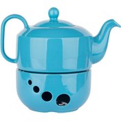 تصویر قوری چینی وارمردار رنگی مدل شکس 