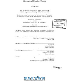 تصویر دانلود کتاب Elements of number theory (in language) عناصر نظریه اعداد (در زبان)