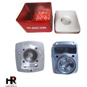 تصویر سیلندر و پیستون کامل هوندا 150 با واشر سر و ته و بوش برند کویر 