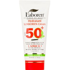 تصویر ضد آفتاب 5کاره بدون رنگ اس پی اف 50 مناسب پوست چرب و جوشدار لابورن Laboren 5 Action In 1 Sunscreen Cream Spf50 For Oily Skin