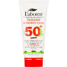 تصویر ضد آفتاب 5کاره بدون رنگ اس پی اف 50 مناسب پوست چرب و جوشدار لابورن Laboren 5 Action In 1 Sunscreen Cream Spf50 For Oily Skin