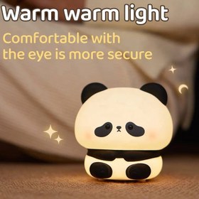 تصویر چراغ خواب سیلیکونی طرح پاندا anda LED Night Light Cute Switch controlled Silicone Lamp