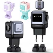 تصویر شارژر دیواری USB و تایپ‌سی 65 وات یوگرین Ugreen CD361 25685B طرح ربات 