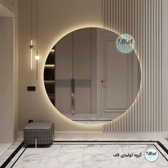 تصویر آینه دکوراتیو بک لایت الف طرح گرد 