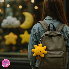 تصویر جاکلیدی خورشید عروسکی فانتزی – نرم، ضد حساسیت و قابل شستشو 