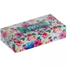 تصویر دستمال کاغذی 100 برگ فلورا گل های رنگارنگ Flora Rangarang 100 Paper Tissues