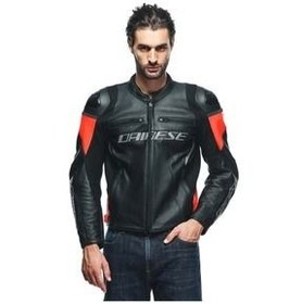 تصویر موتور ژاکت مسابقه 4 چرمی قرمز سیاه داینس Dainese 