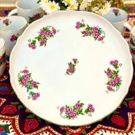 تصویر دیس پذیرایی گرد گلسرخی 