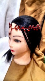 تصویر ریسه پیشونی ترکیبی سنگ رزینی و کریستال اصل - قرمز 