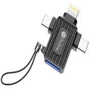 تصویر مبدل لایتنینگ به USB-C / USB / micro USB پرووان مدل PCO10 مشکی کابل تبدیل