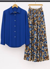 تصویر ست دوتیکه شومیز دامن یلدایی در 4 رنگ 