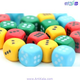 تصویر تاس رنگی کلاسیک بسته 4 عددی 