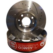 تصویر دیسک ترمز جلو سوراخ دار پراید آسمکو یک جفت 