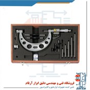 تصویر ست میکرومتر دیجیتال آسیمتو 200-100 خارج سنج مدل 6-08-115 Asimeto Digital Interchangeable Anvils Outside Micrometer 115-08-6