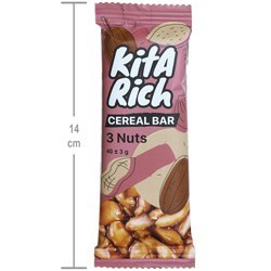 تصویر شکلات بار غلات 3 مغز خوراکی کیتاریچ 40 گرم ا Cereal Bar Nuts3 Kita Rich 40mg Cereal Bar Nuts3 Kita Rich 40mg