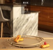 تصویر سینی گرد فلزی کرم بی وی کی کد 466130 کالکشن آیریس 