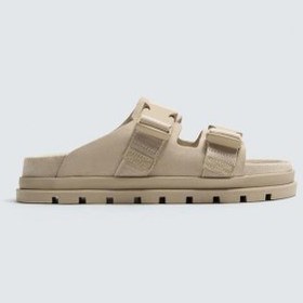 تصویر صندل چرمی ضخیم مردانه بژ زارا 