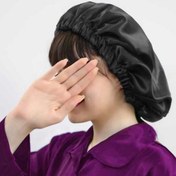 تصویر کلاه خواب کش دار ساتن ابریشم سایز ۲ مناسب مو بلندتر از شانه 