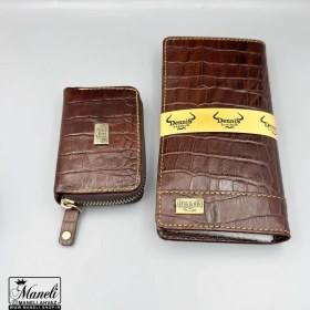 تصویر ست چرم 5 تکه هدیه ای مردانه دنیز | چرم طبیعی شناسنامه دار 14040515 