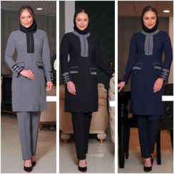 تصویر مانتو شلوار اداری پرشین مکانیک مدل کلاسیک 