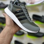 تصویر کتونی مردانه سه خط INIKI طوسی زیره پی یو کیفیت عالی تضمینی+ارسال رایگان - 4 