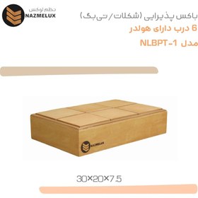 تصویر باکس پذیرایی(شکلات،تی‌بگ،آجیل) مدل:NLBPT1 ابعادcm:ارتفاع7.5عرض20طول30 رنگ:کهربایی نوع جنس:پلای‌وود4میلیمتری(چوب طبیعی) پوشش سطحی:لاک 